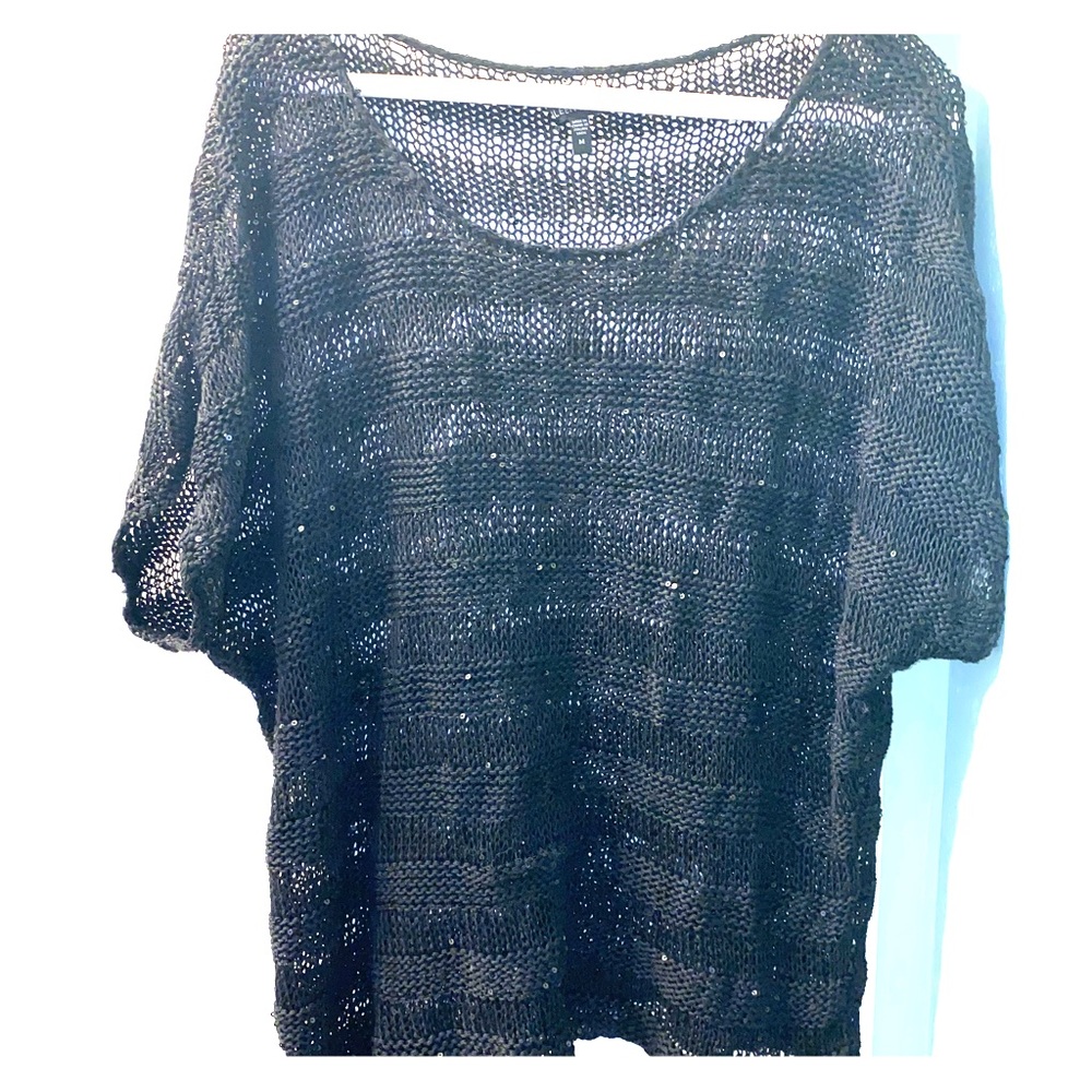 Lightweight black knit sequin sweater